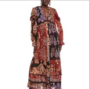 Sweet Mermaids Black V Neckline Maxi Dress